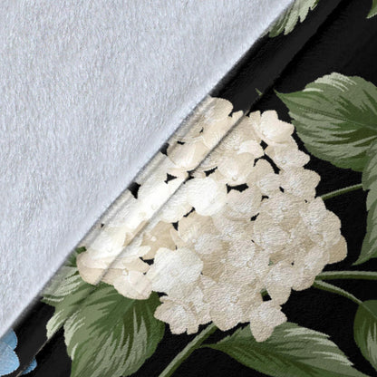 Hydrangea Pattern Print Design HD09 Fleece Blanket