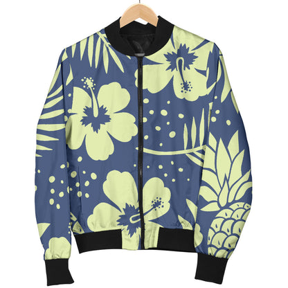 Pineapple Pattern Print Design PP07 Women Bomber Jacket