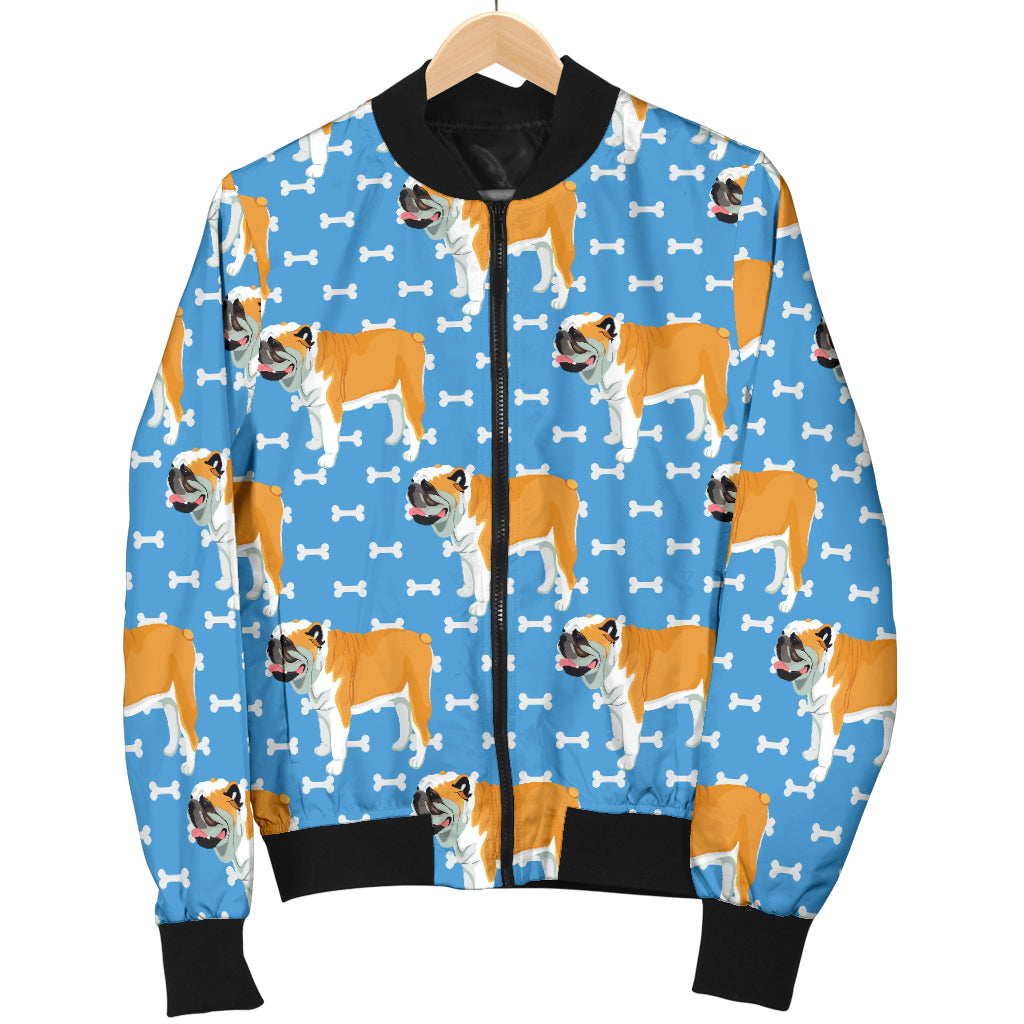 Bulldogs Pattern Print Design 06 Women's Bomber Jacket