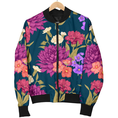 Dahlia Pattern Print Design DH01 Men Bomber Jacket