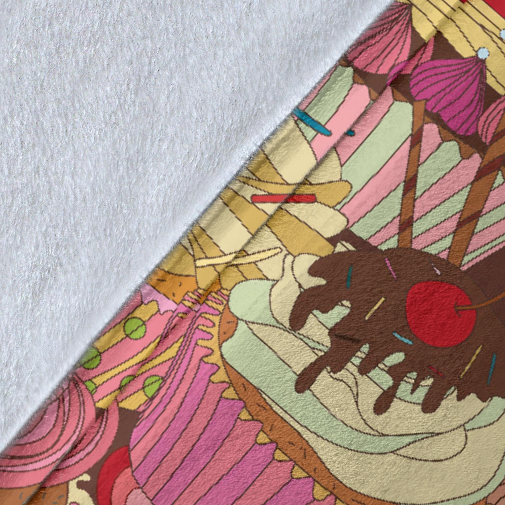 Cupcake Pattern Print Design CP01 Fleece Blanket