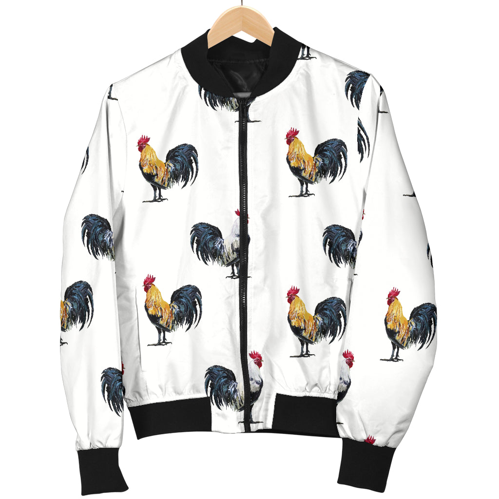Chicken Pattern Print Design 02 Women's Bomber Jacket
