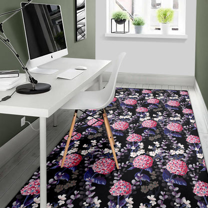 Hydrangea Pattern Print Design HD04 Area Rugs