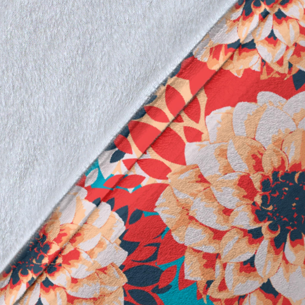Dahlia Pattern Print Design DH05 Fleece Blanket