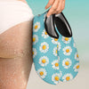 Daisy Pattern Print Design DS03 Aqua Water Shoes