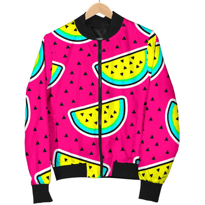 Watermelon Pattern Print Design WM04 Women Bomber Jacket