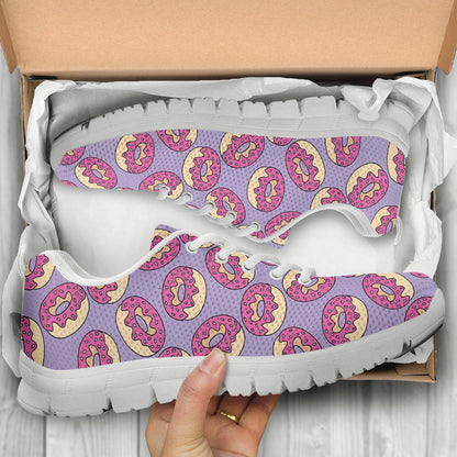 Donut Pattern Print Design DN015 Sneakers White Bottom Shoes