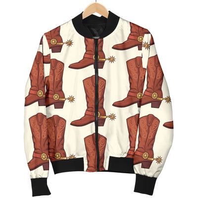 Cowboy Pattern Print Design 06 Women's Bomber Jacket