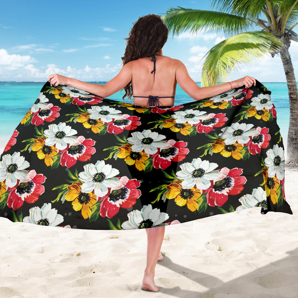 Anemone Pattern Print Design AM07 Sarong Pareo Wrap