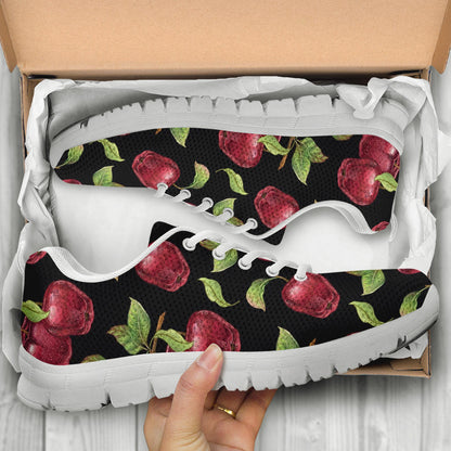 Apple Pattern Print Design AP011 Sneakers White Bottom Shoes