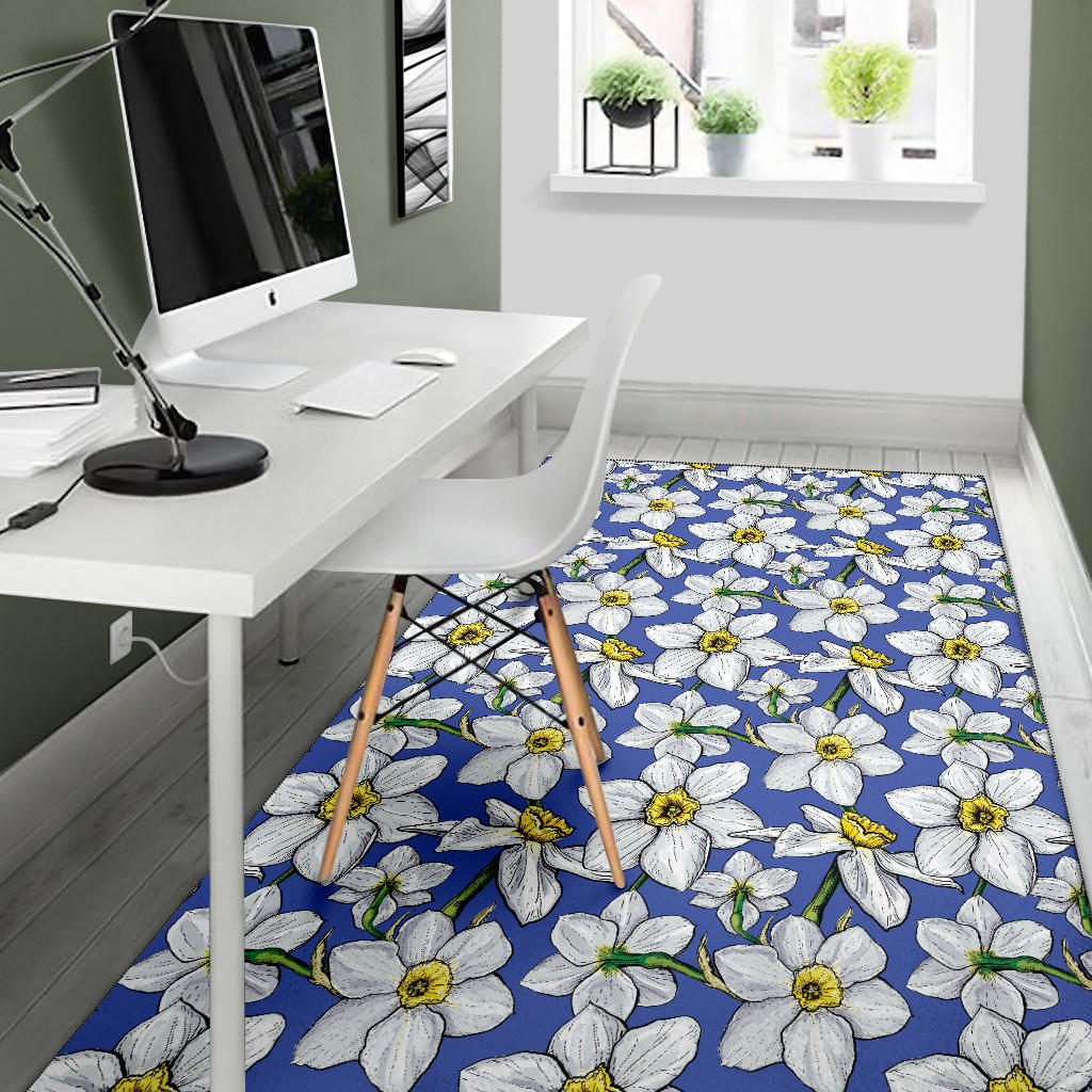 Daffodils Pattern Print Design DF08 Area Rugs