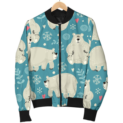 Bear Pattern Print Design BE04 Men Bomber Jacket