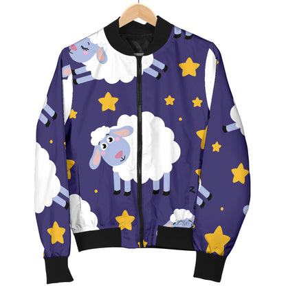 Sheep Pattern Print Design 03 Women's Bomber Jacket