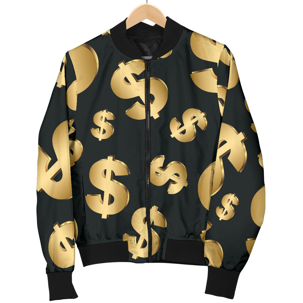 Dollar Pattern Print Design DO04 Men Bomber Jacket