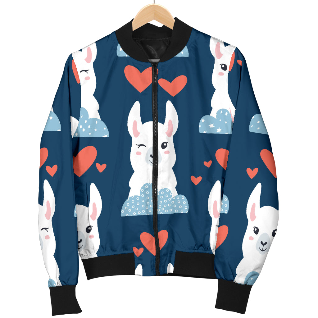 Alpaca Love Pattern Print Design 05 Women's Bomber Jacket
