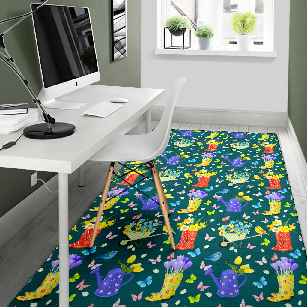 Gardening Pattern Print Design G08 Area Rugs