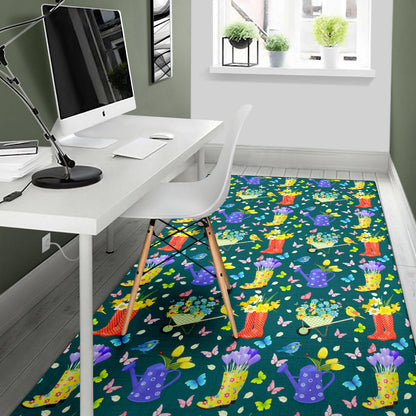 Gardening Pattern Print Design G08 Area Rugs