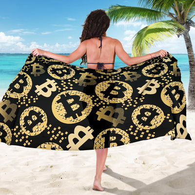 Bitcoin Pattern Print Design DO06 Sarong Pareo Wrap