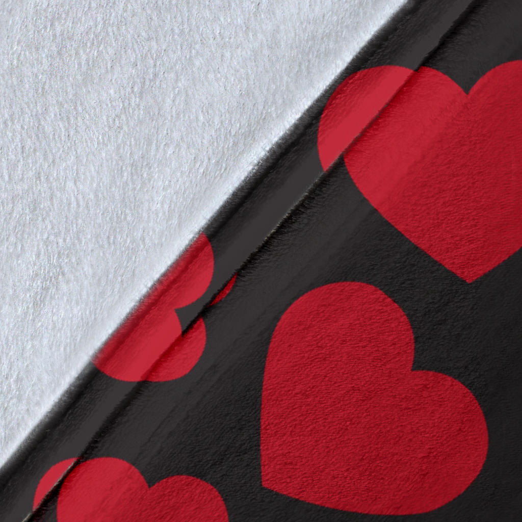 Heart Red Pattern Print Design HE01 Fleece Blanket