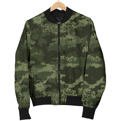 Army Camouflage Pattern Print Design 02 Women's Bomber Jacket