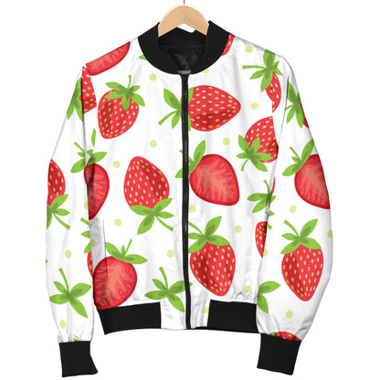 Strawberry Pattern Print Design SB07 Men Bomber Jacket