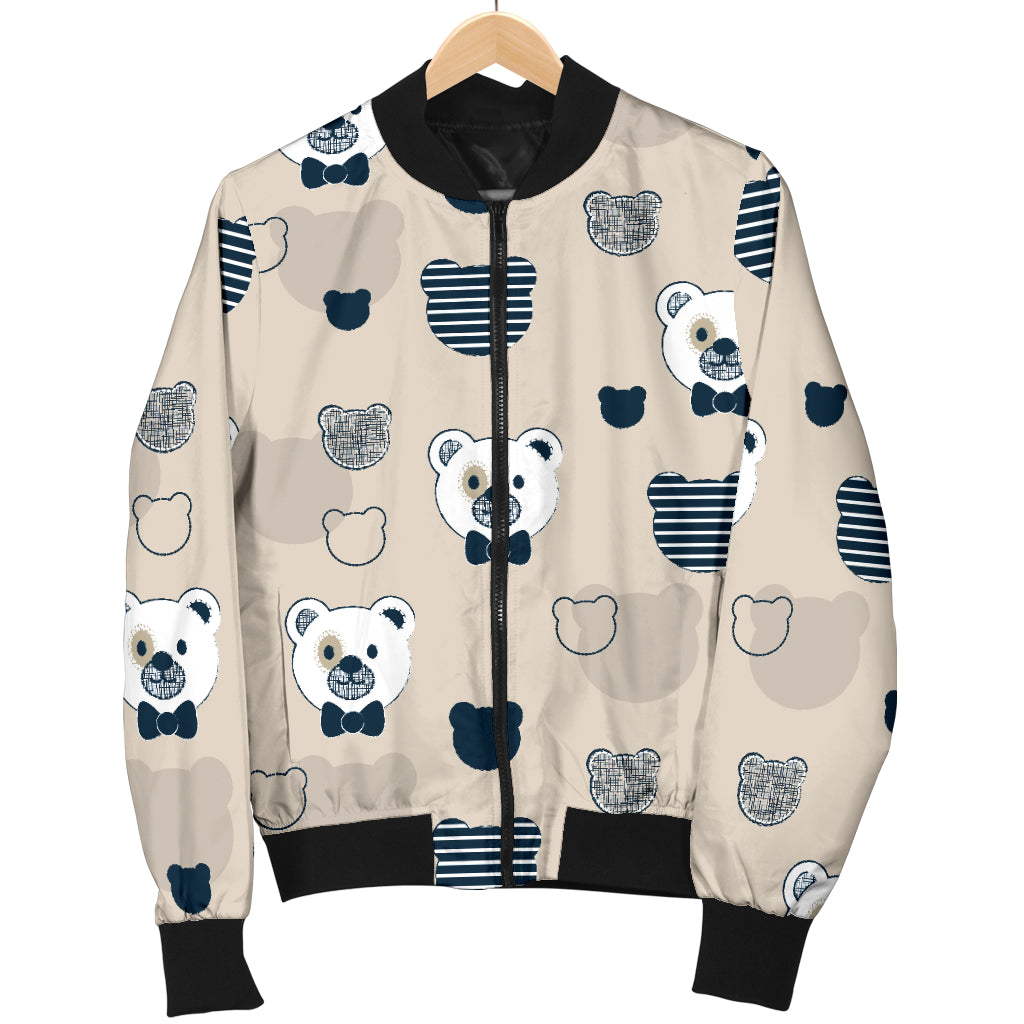 Bear Pattern Print Design 05 Women's Bomber Jacket