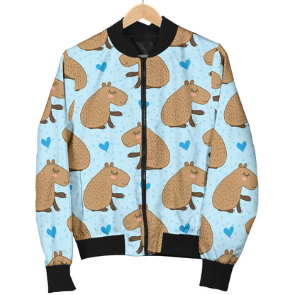 Capybara Pattern Print Design 01 Women's Bomber Jacket