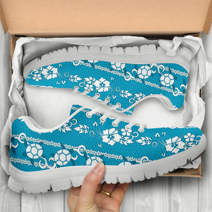 Hawaiian Themed Pattern Print Design H025 Sneakers White Bottom Shoes