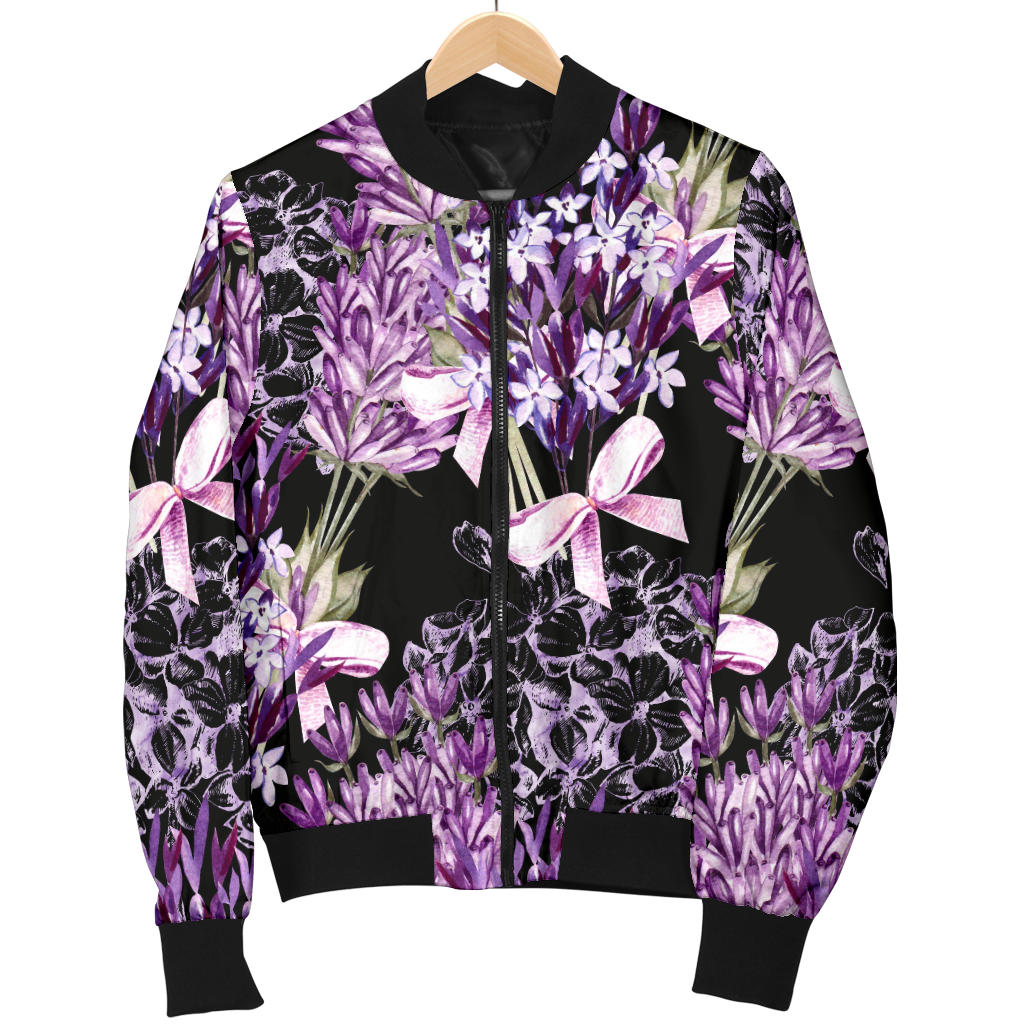 Lavender Pattern Print Design LV06 Men Bomber Jacket