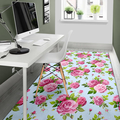 Rose Pink Pattern Print Design RO08 Area Rugs