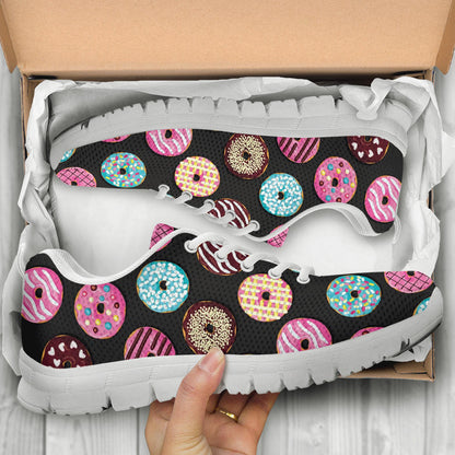 Donut Pattern Print Design DN02 Sneakers White Bottom Shoes