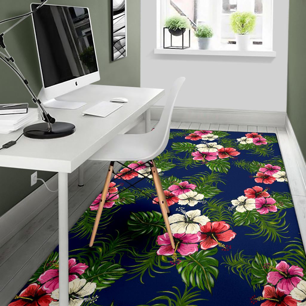 Hibiscus Pattern Print Design HB028 Area Rugs
