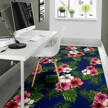 Hibiscus Pattern Print Design HB028 Area Rugs