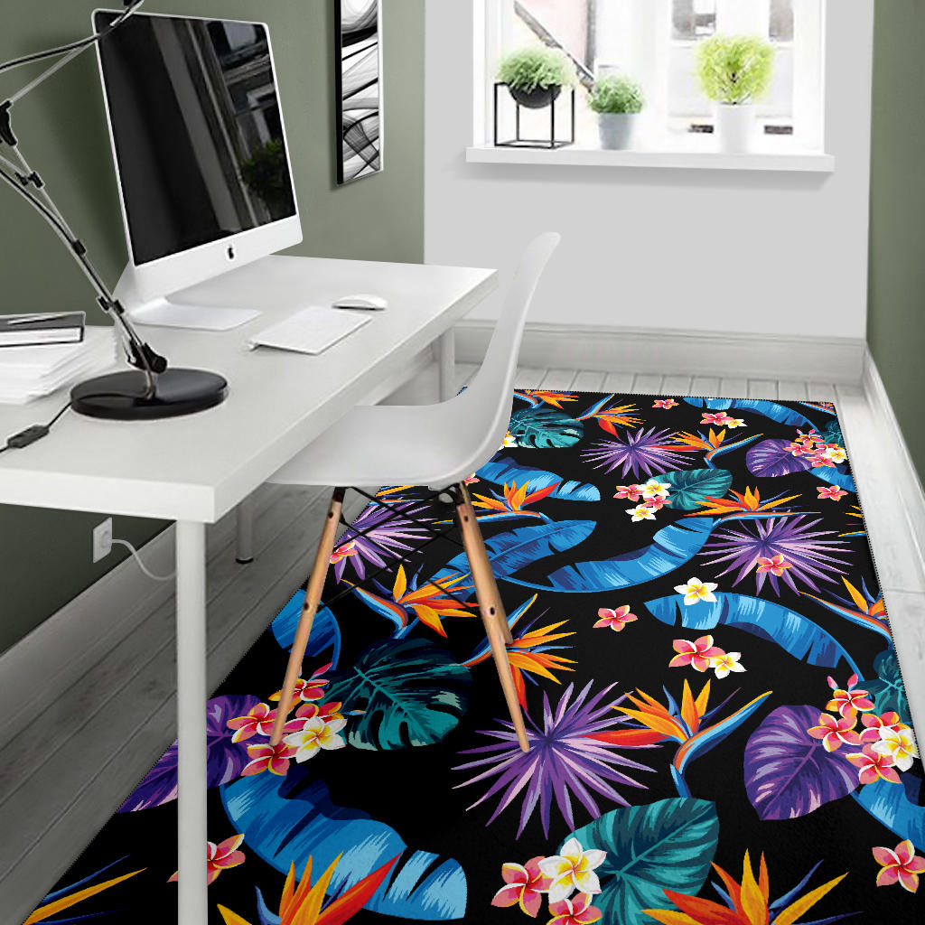Tropical Flower Pattern Print Design TF018 Area Rugs