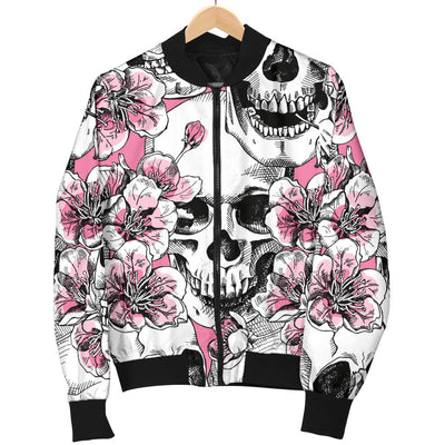 Cherry Blossom Pattern Print Design CB03 Women Bomber Jacket