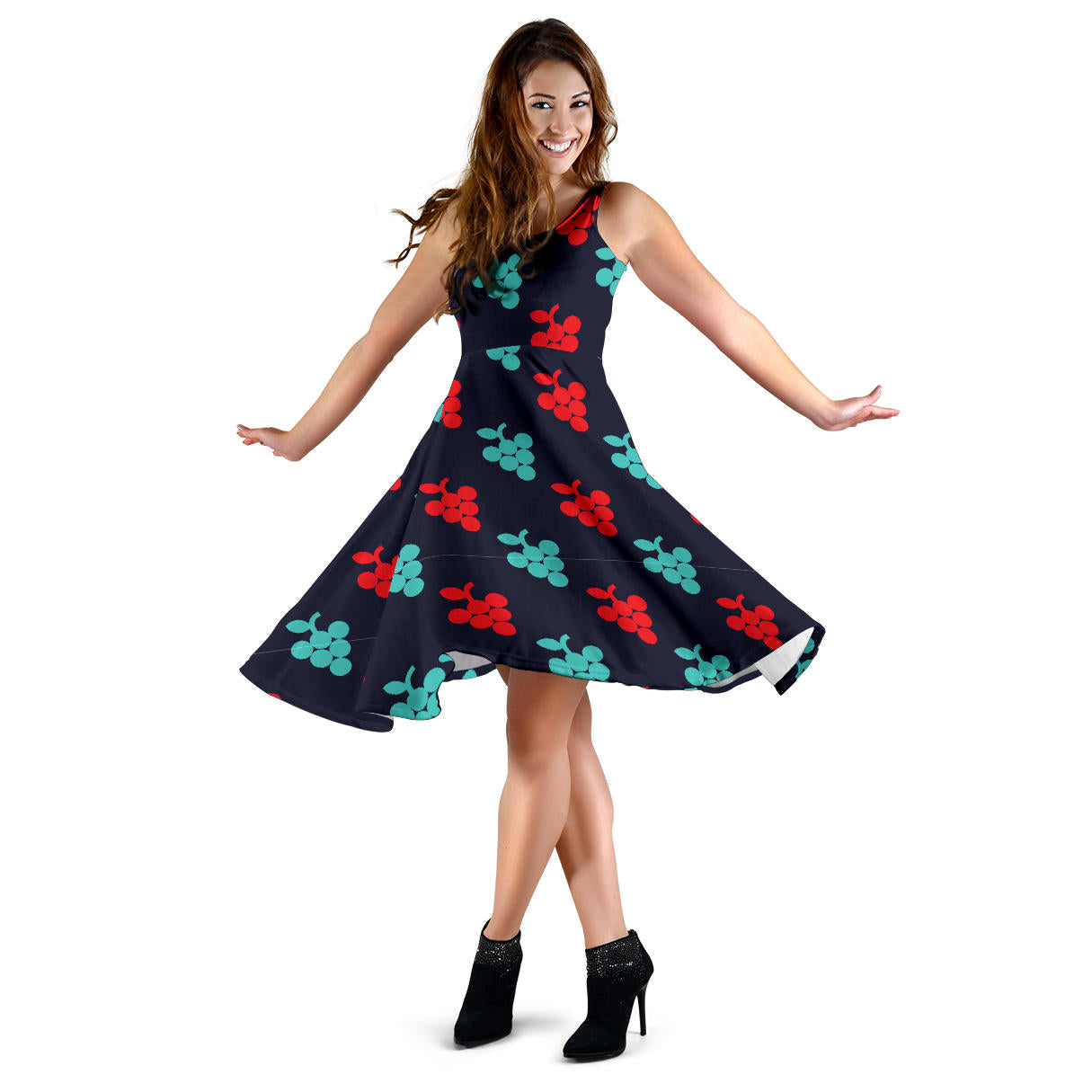 Grape Pattern Print Design GP07 Midi Dress