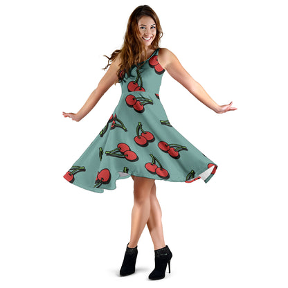 Cherry Pattern Print Design CH03 Midi Dress