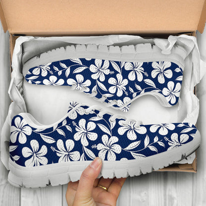 Hibiscus Pattern Print Design HB031 Sneakers White Bottom Shoes