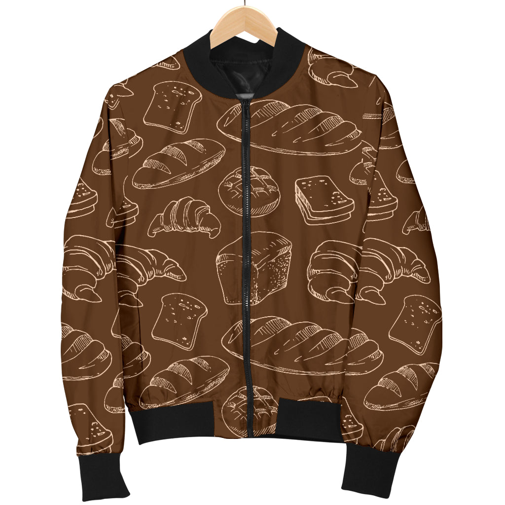 Bread Pattern Print Design 02 Women's Bomber Jacket