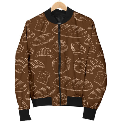 Bread Pattern Print Design 02 Women's Bomber Jacket