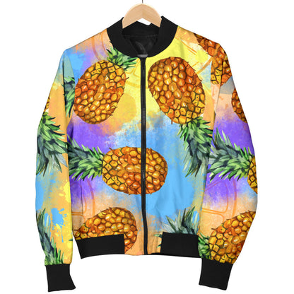 Pineapple Pattern Print Design PP09 Men Bomber Jacket