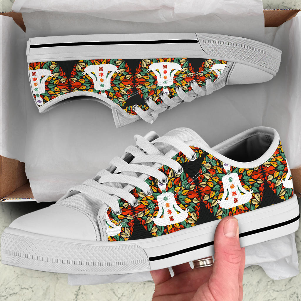 Chakra Yoga White Bottom Low Top Shoes