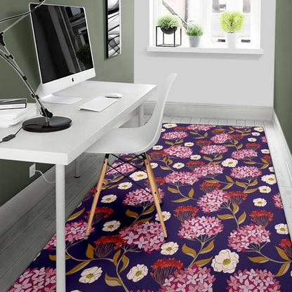 Hydrangea Pattern Print Design HD010 Area Rugs