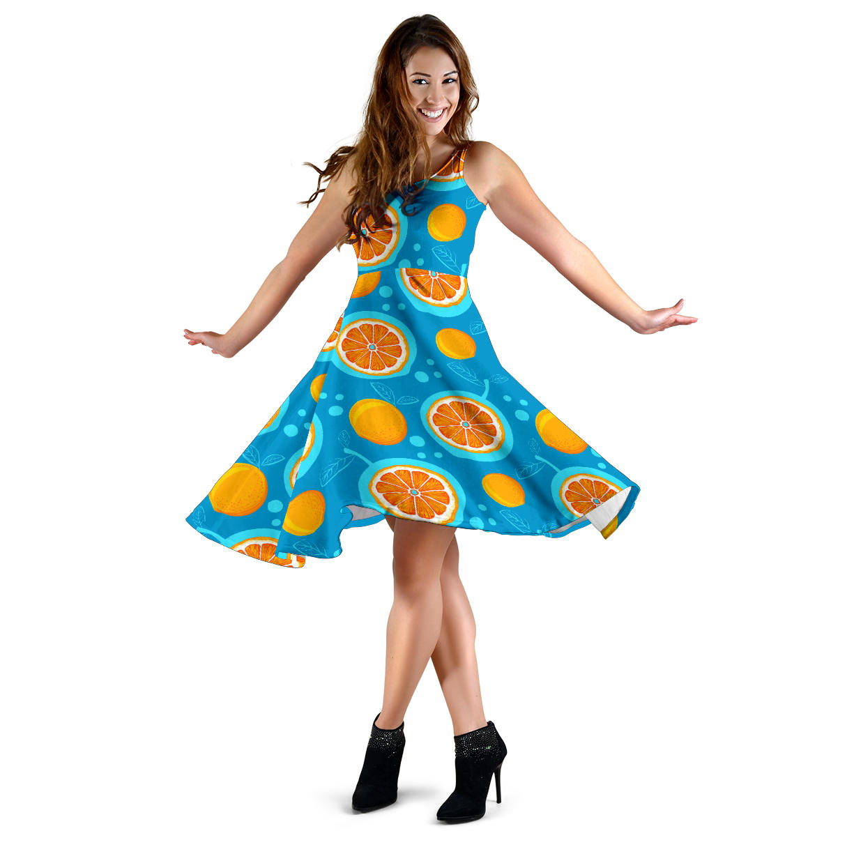 Grapefruit Pattern Print Design GF03 Midi Dress