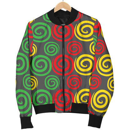 Rastafarian Pattern Print Design A05 Women's Bomber Jacket