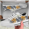 Colorful Tropical Palm Leaves White Bottom Low Top Shoes