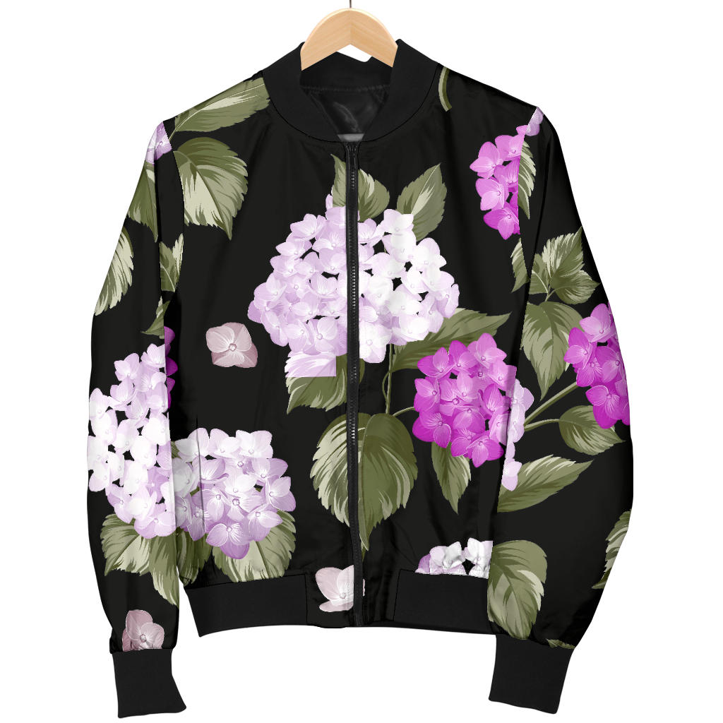 Hydrangea Pattern Print Design HD011 Men Bomber Jacket