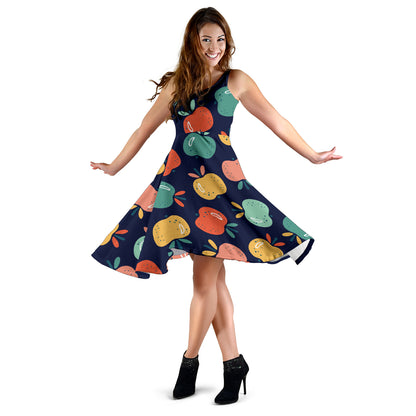 Apple Pattern Print Design AP09 Midi Dress