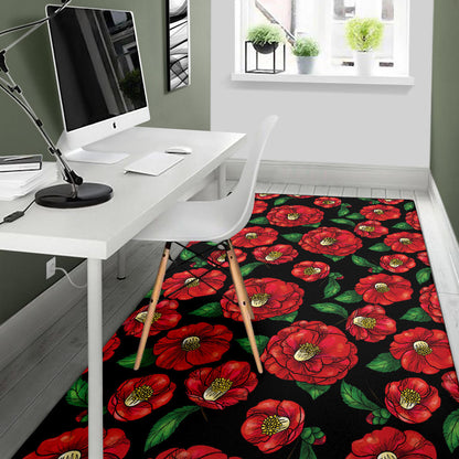 Camellia Pattern Print Design CM07 Area Rugs