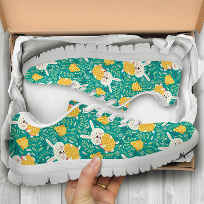 Easter Eggs Pattern Print Design RB02 Sneakers White Bottom Shoes